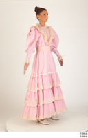  Photos Woman in Historical Civilian dress 3 19th century Medieval Clothing Pink dress a poses whole body 0008.jpg